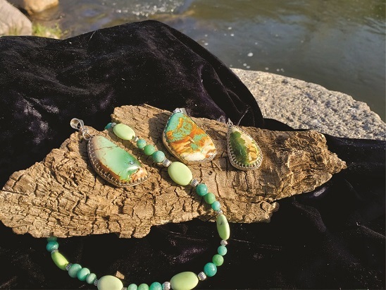 Turquoise Pendant and Ring with Necklace To Match