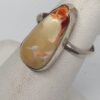 Tan and Orange Mexican Opal Ring - OPLMR6