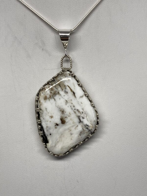 White Buffalo Turquoise Pendant - WB48