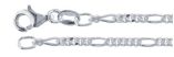 Diamond Cut Figaro Silver Chain, 18"