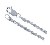 French Rope Style Sterling Silver Chain 16"