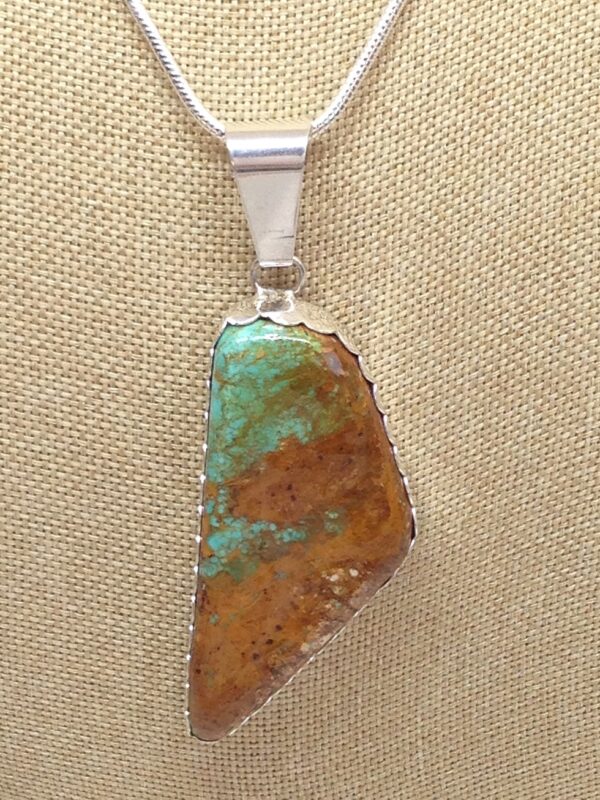 Blue and Brown Turquoise Pendant - TURBR20