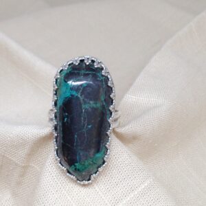 Green and Blue Chrysocolla Ring