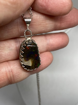 Black Opal Pendant From Nevada