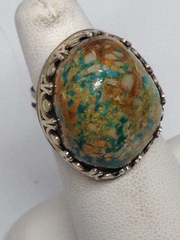 Green and Brown Turquoise Ring - TURBRR1