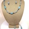 Necklace Set Blue Aquamarine and Black Onyx Beads - NSAQ3