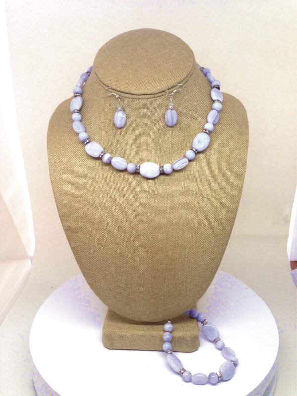 Necklace Set Blue Lace Agate -NSBLA5