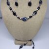 Necklace Set Black Onyx and White Beads - NSBO2