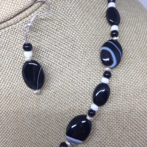 Necklace, Black Zebra Onyx