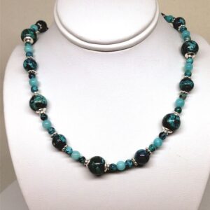 Necklace, Blue, Green, Chrysocolla