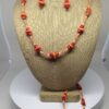 Necklace Set Dark and Light Orange Coral Beads - NSCOR17