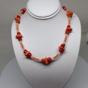 Necklace, Orange, Red, Coral