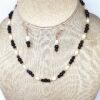 Necklace Set Red Garnet and White Pearl - NSGAR2