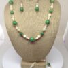 Necklace Set Green and White Jade - NSJAD7