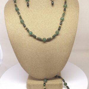 Necklace Set Avocado Green Jade - JAD8