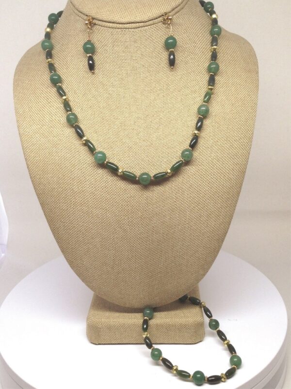 Necklace Set Avocado Green Jade - JAD8