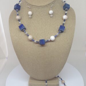 Necklace Set Blue Lapis and White Turquoise - NSLAP13