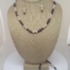 Necklace Set Real Cream Pearls and Red Garnet - NSPB3
