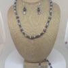 Necklace Set Real Black Pearl and Crystal - NSPRLB1