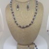 Necklace Set Real Black Pearl and Crystal - NSPRLB1