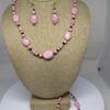 Necklace Set Pink Rodonite and Black Onyx Beads - NSROD2