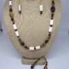 Necklace Set Golden Brown Tigers Eye and White Howlite Beads - NSTE1