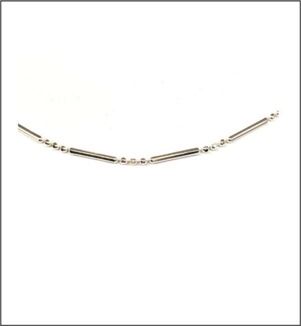 Sterling Silver Chain 16" with Long and Short Beads