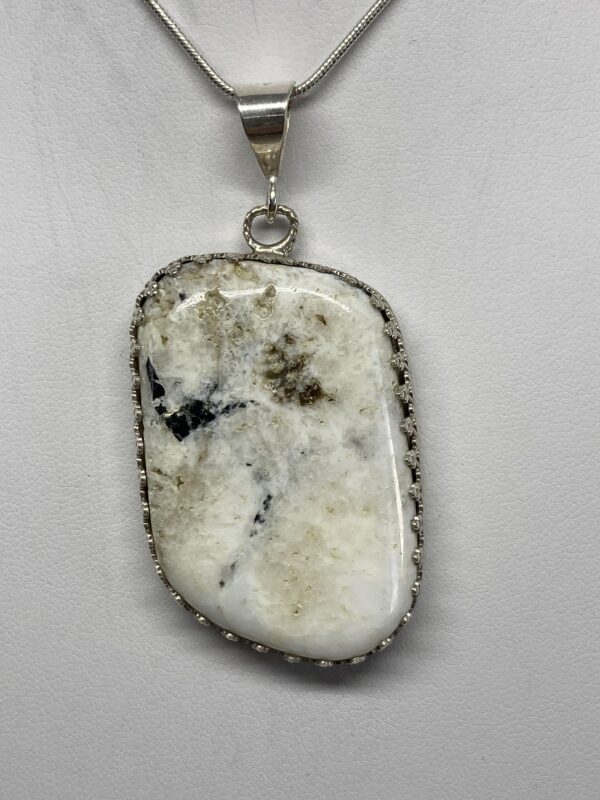 White Buffalo Turquoise Pendant - WB41