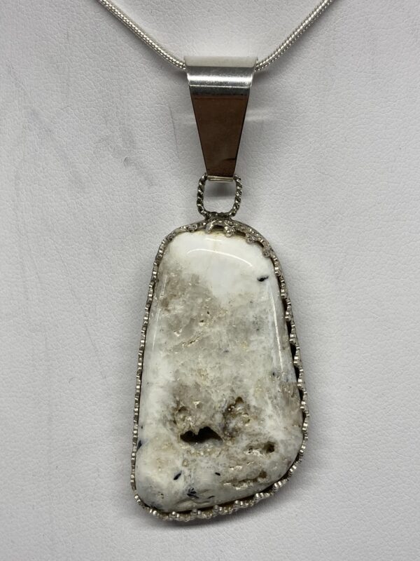 White Buffalo Turquoise Pendant -WB45