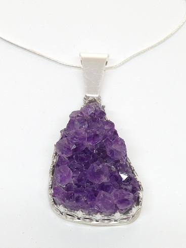 Amethyst Crystals Shown on Pendant