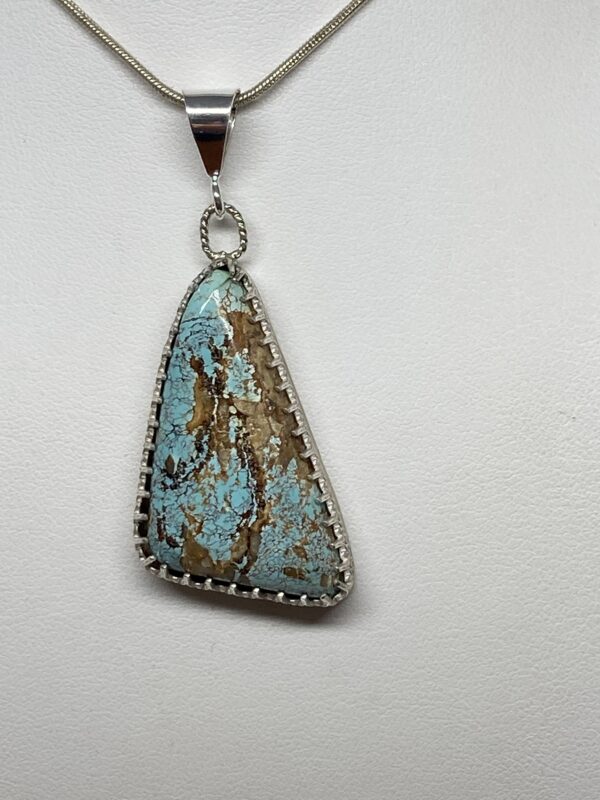 Blue Turquoise Pendant with Brown Matrix - TURBL26