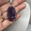Purple Amethyst Pendant in With Natural Crystals