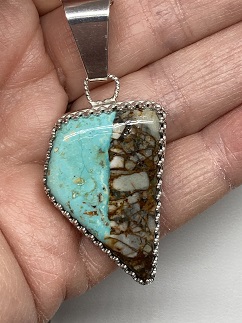 Unique Blue and Brown Turquoise Pendant