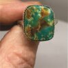 Green Turquoise Ring with Fine Silver
