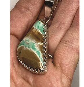 Green and Brown Variscite Pendant