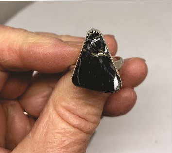 Black White Buffalo Turquoise Ring