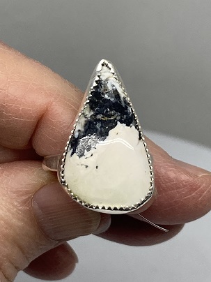 Black and White Buffalo Turquoise Ring