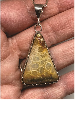 Yellow Fossilized Coral Pendant