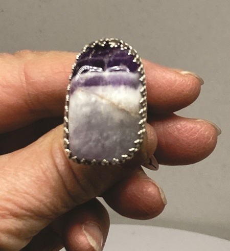 Purple and White Amethyst Ring