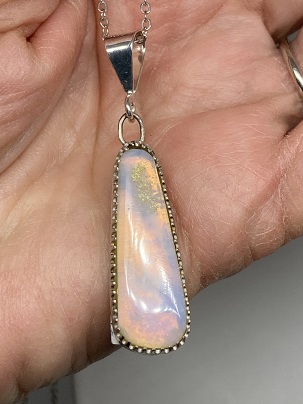 Clear White Opal Pendant