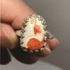 Orange Opal Ring With White Matrix