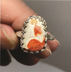 Orange Opal Ring With White Matrix