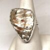 Silver Abalone Ring with Red Iridescence