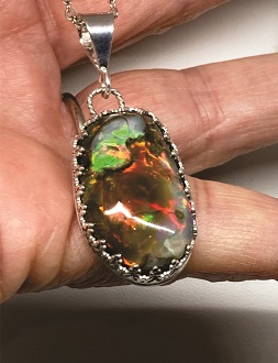 Black Opal Pendant From Nevada USA