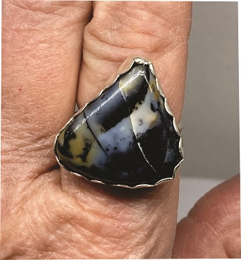 Black and White Opal Ring