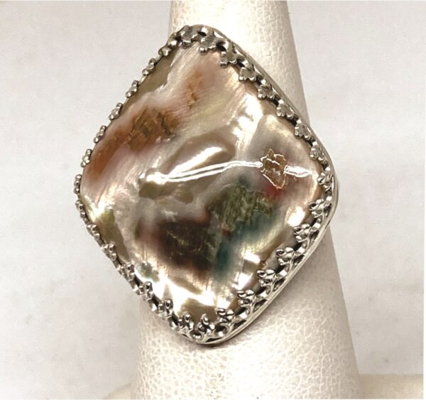 Abalone Ring with Sterling Silver Bezel