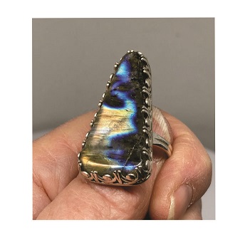 Blue and Gold Labradorite Ring