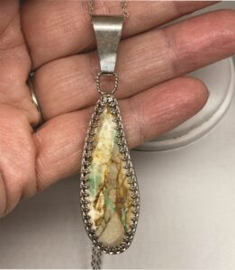Turquoise Pendant Green Blue Brown