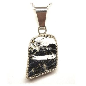 Black and White Buffalo Turquoise Pendant