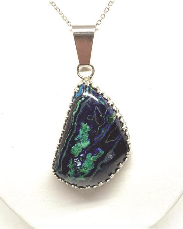 Blue and Green Chrysocolla Pendant